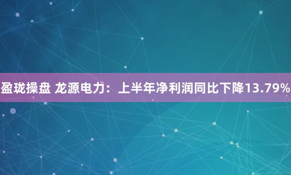 盈珑操盘 龙源电力：上半年净利润同比下降13.79%
