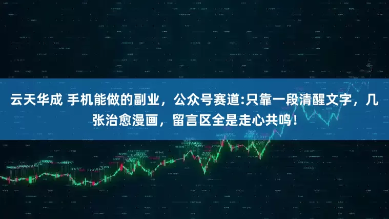 云天华成 手机能做的副业，公众号赛道:只靠一段清醒文字，几张治愈漫画，留言区全是走心共鸣！